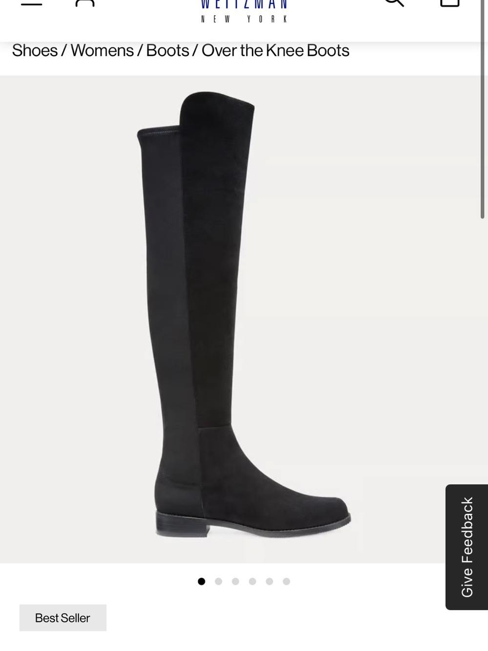 Stuart Weitzman Tall Black Over-the-Knee Suede Stretch Boots